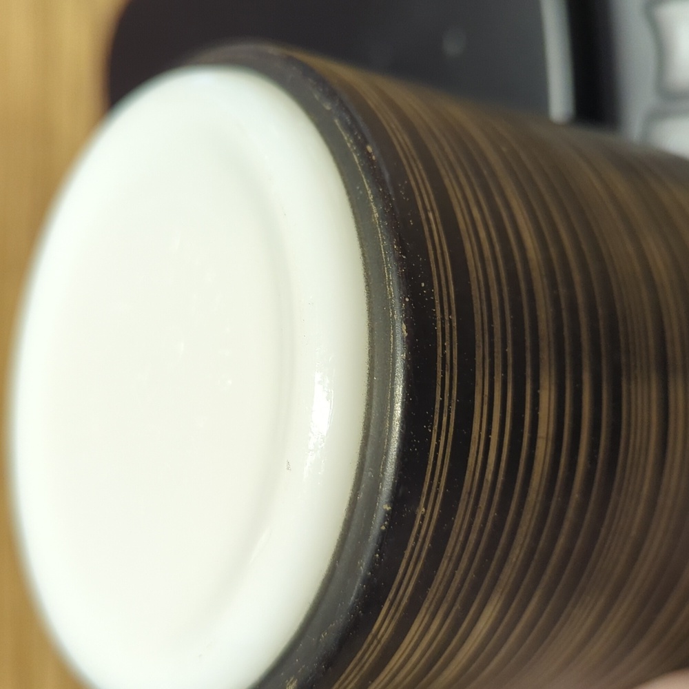 Pyrex Terra Mug Black and Tan Cup Vintage Kitchen - Picture 9 of 11